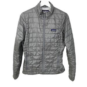 Patagonia Nano Puff Jacket Womens Small 84216 Light Gray Primaloft Quilted